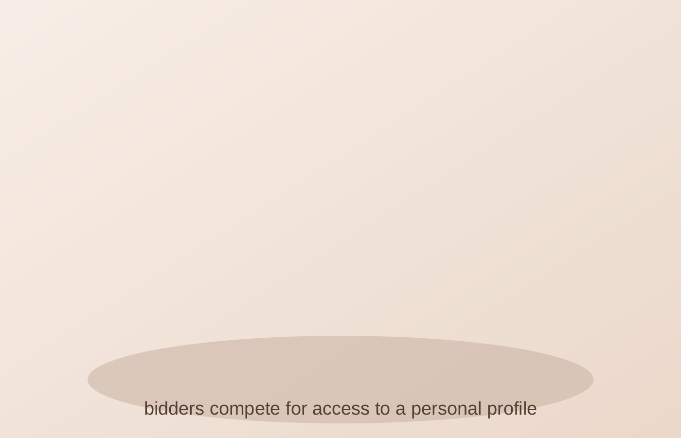 Retail site connected to multiple tracking vendors and profile boxes in a stacked network diagram