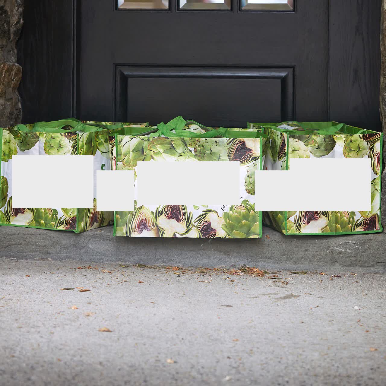 Generic grocery delivery bags showing surveillance pricing in app-based shopping